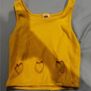 Zara Kids Sunny Yellow Tank with Heart Details